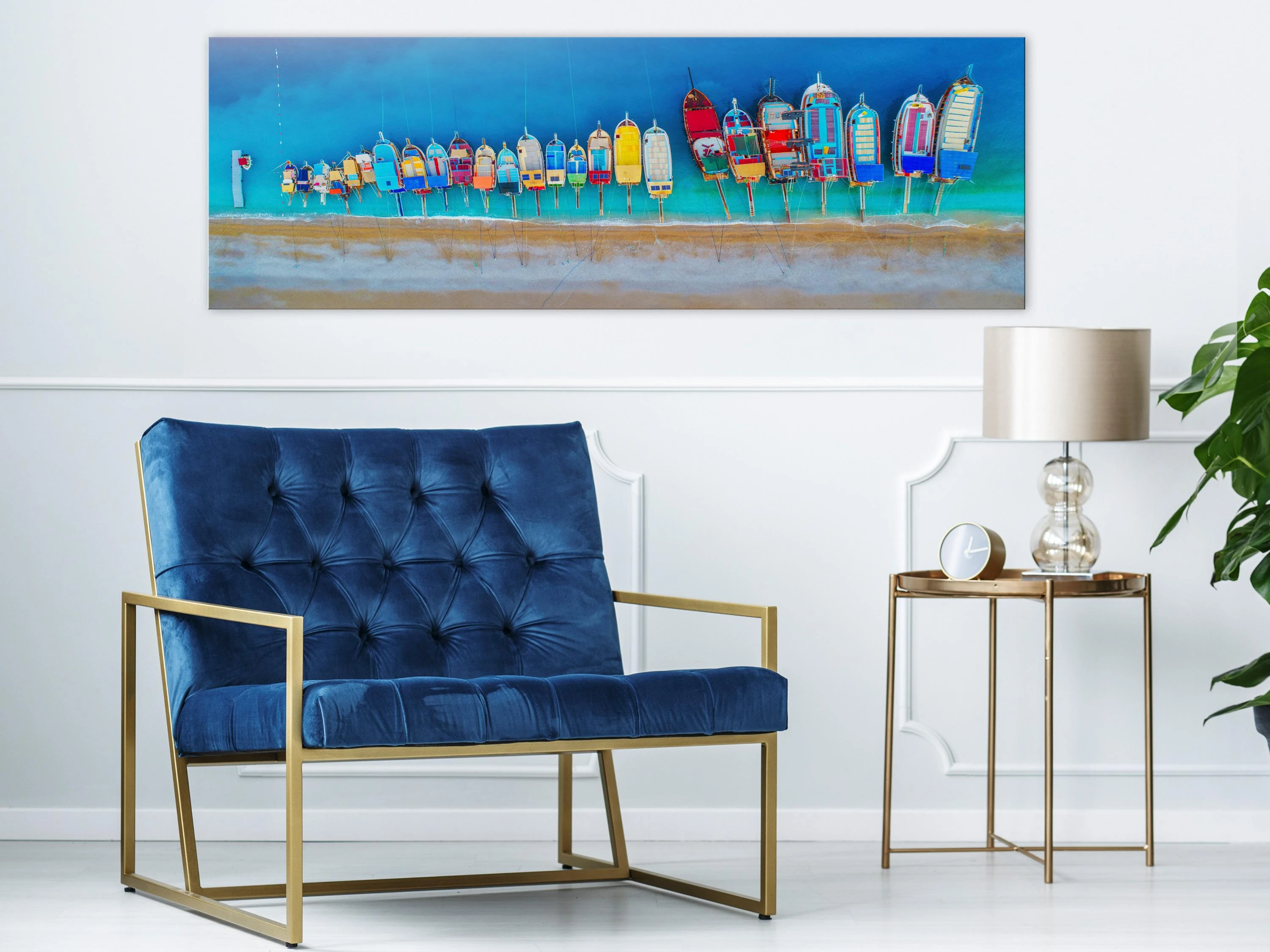 Artgeist Paveikslas - Colourful Boats (1 Part) Narrow