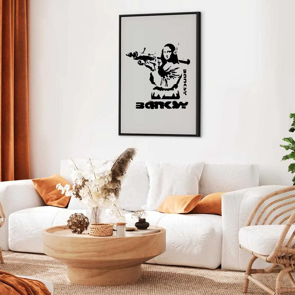 Artgeist Paveikslas - Contrast Duel (1-part) - Banksy on Mural with Mona Lisa