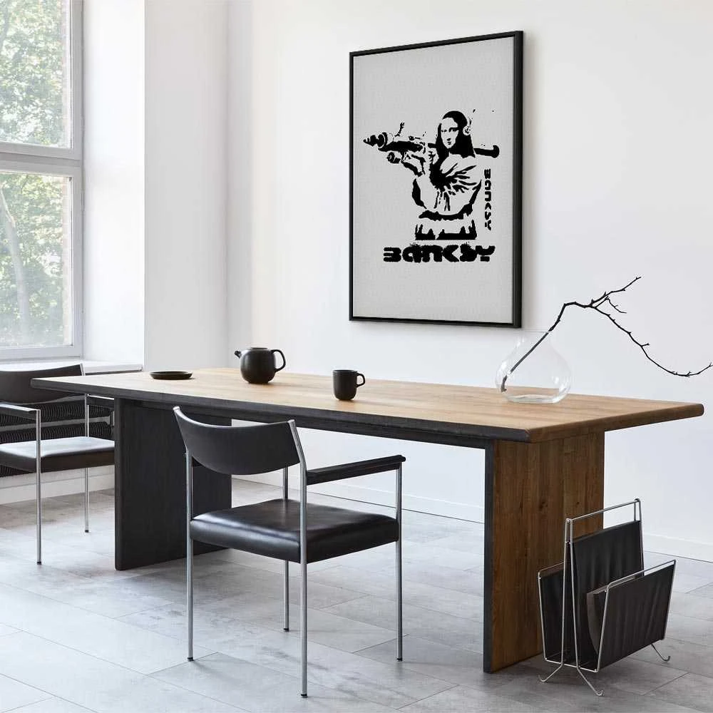Artgeist Paveikslas - Contrast Duel (1-part) - Banksy on Mural with Mona Lisa