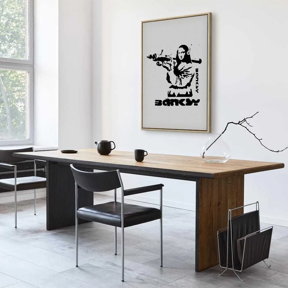 Artgeist Paveikslas - Contrast Duel (1-part) - Banksy on Mural with Mona Lisa