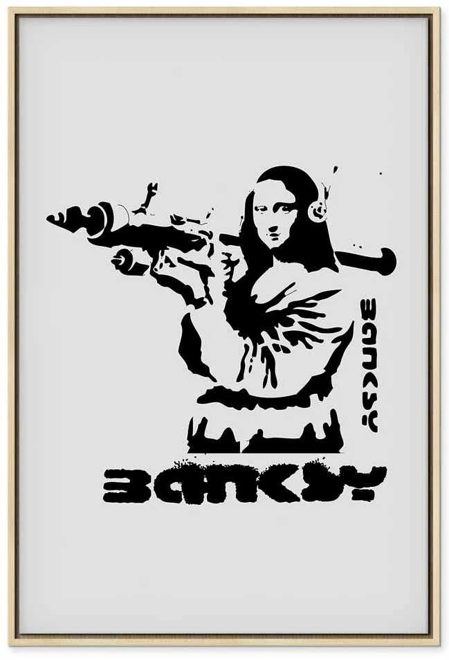 Artgeist Paveikslas - Contrast Duel (1-part) - Banksy on Mural with Mona Lisa