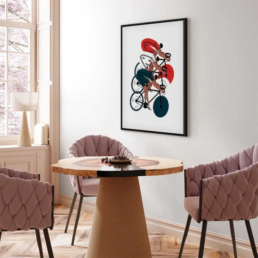 Artgeist Paveikslas - Cycling Race. Competitors on a Light Background - Illustration