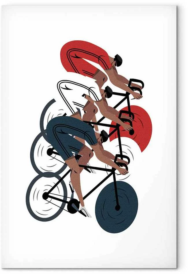 Artgeist Paveikslas - Cycling Race. Competitors on a Light Background - Illustration