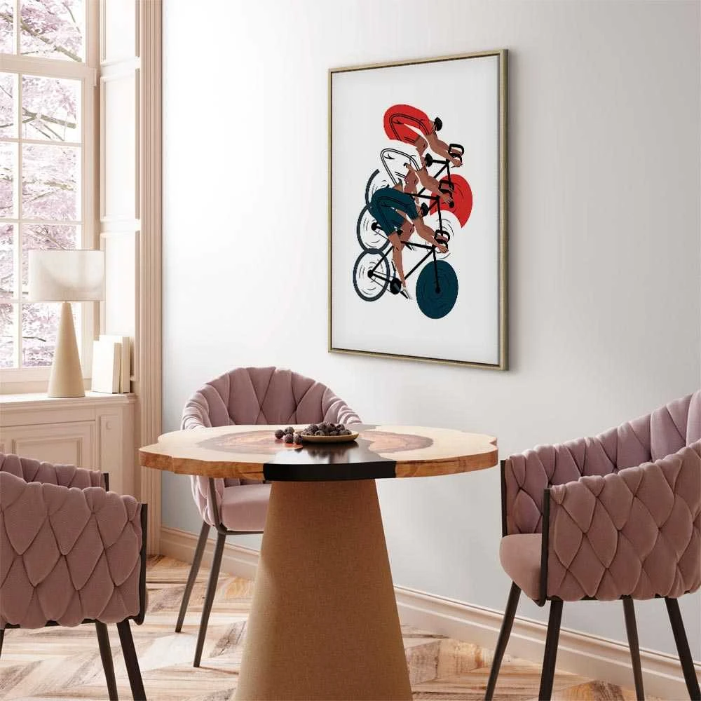 Artgeist Paveikslas - Cycling Race. Competitors on a Light Background - Illustration