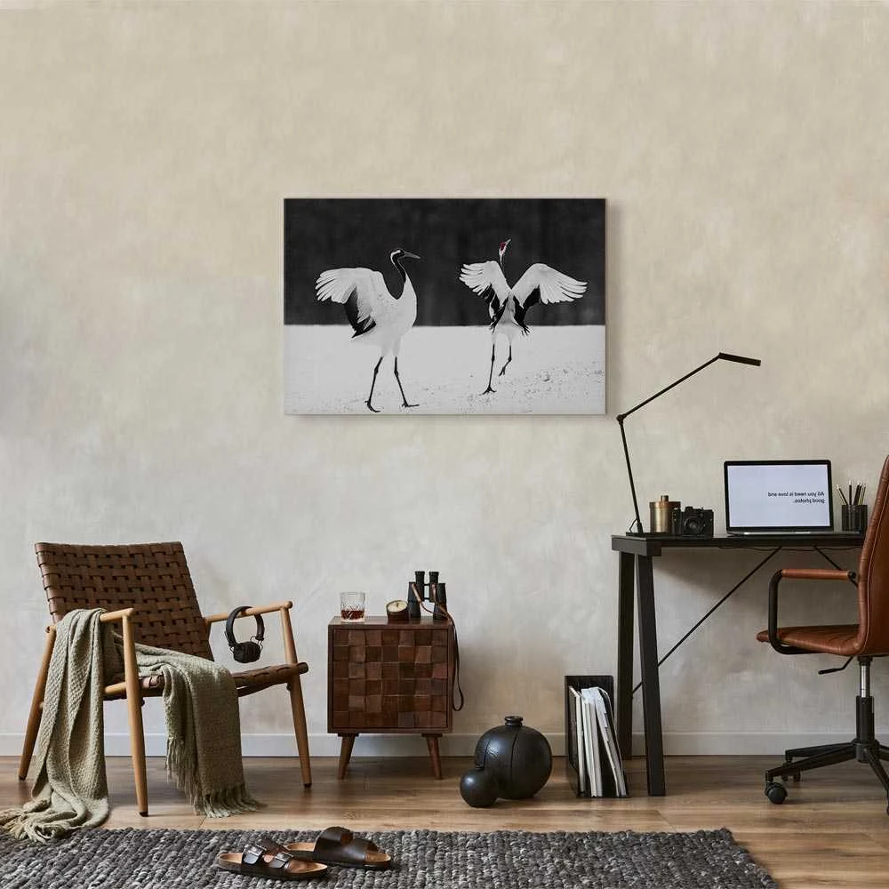 Artgeist Paveikslas - Dancing Cranes (1 Part) Wide