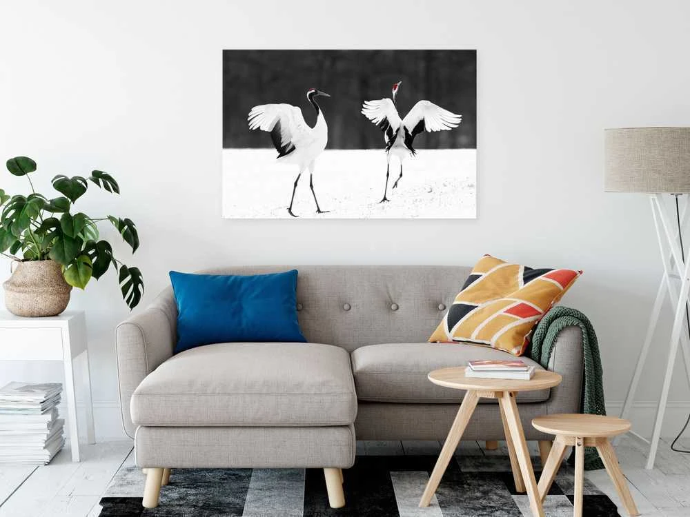 Artgeist Paveikslas - Dancing Cranes (1 Part) Wide