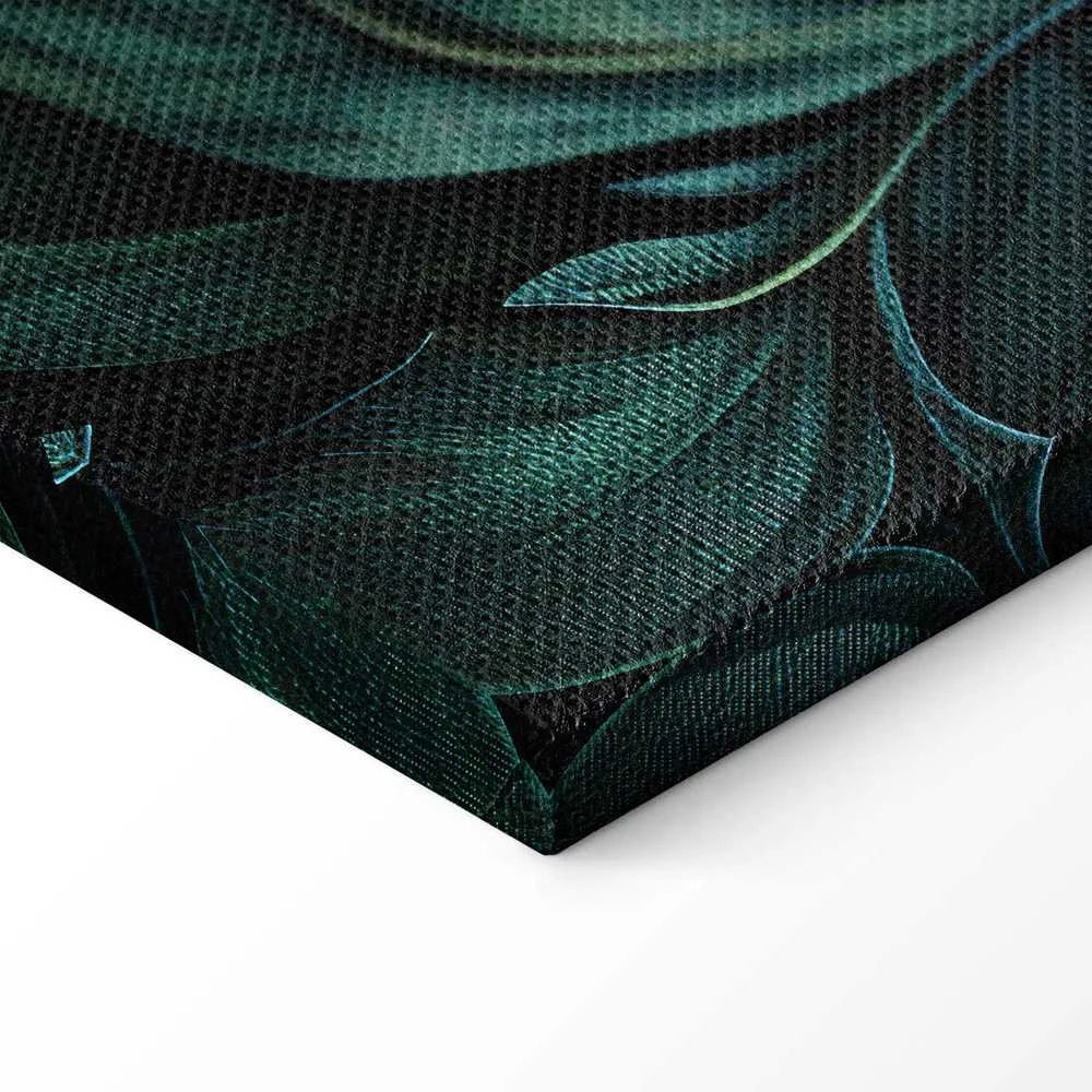 Artgeist Paveikslas - Dark Žalias Victorian Leaves: Botanical Carved Composition