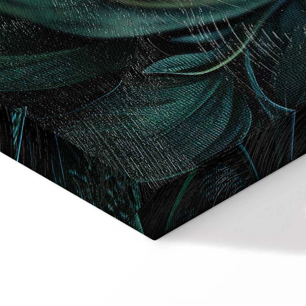 Artgeist Paveikslas - Dark Žalias Victorian Leaves: Botanical Carved Composition