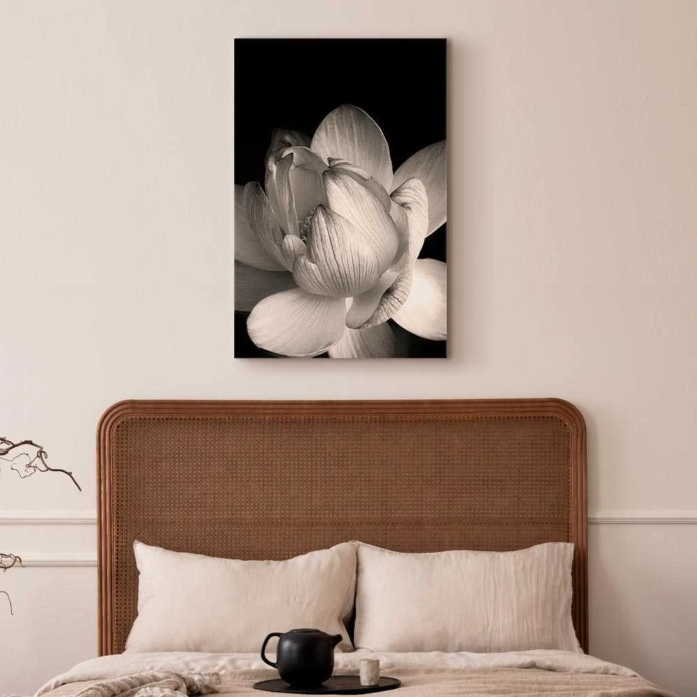 Artgeist Paveikslas - Delicacy of Petals in Nature (1-part) - Flower in Juodas and Baltas
