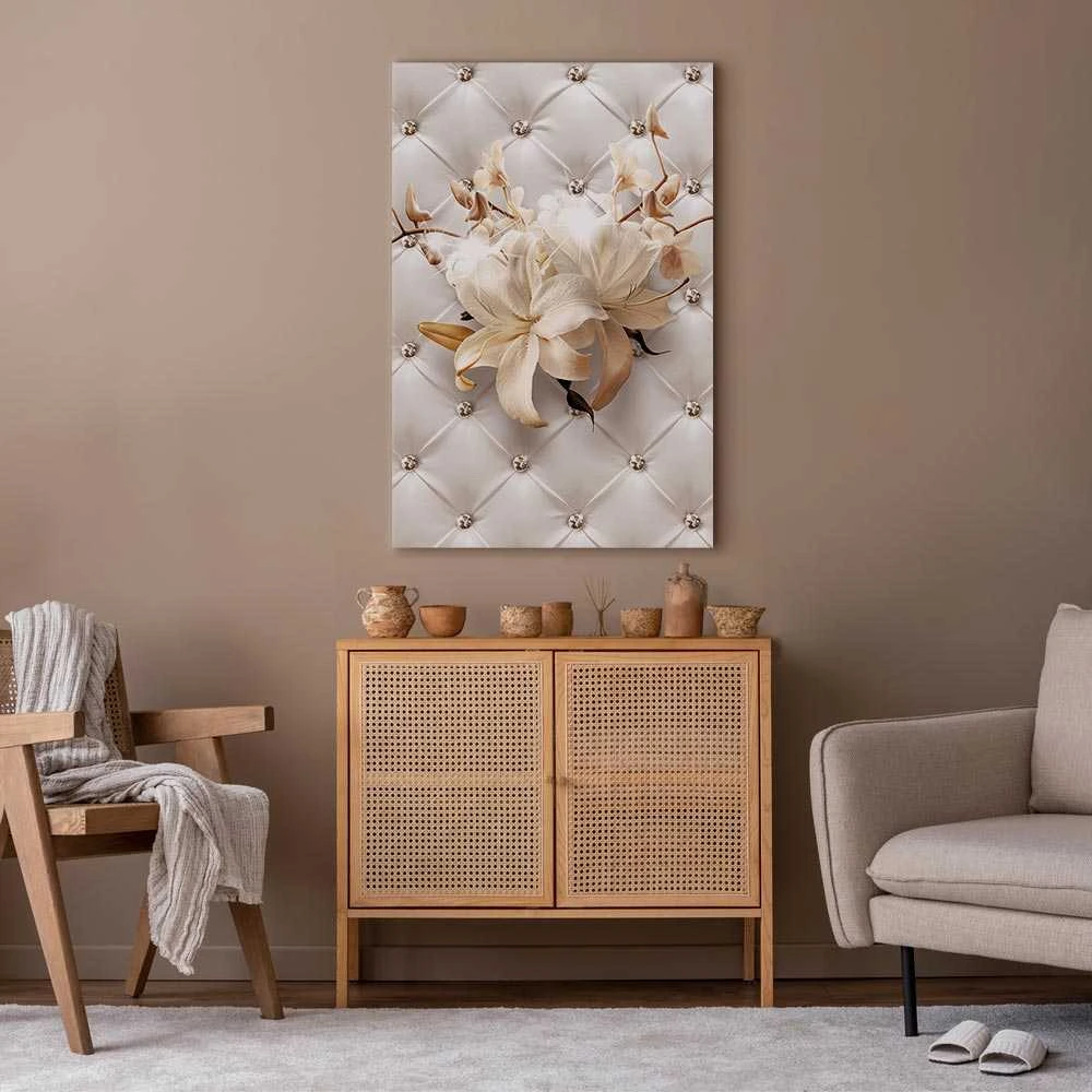 Artgeist Paveikslas - Diamond Lilies (1 Part) Vertical