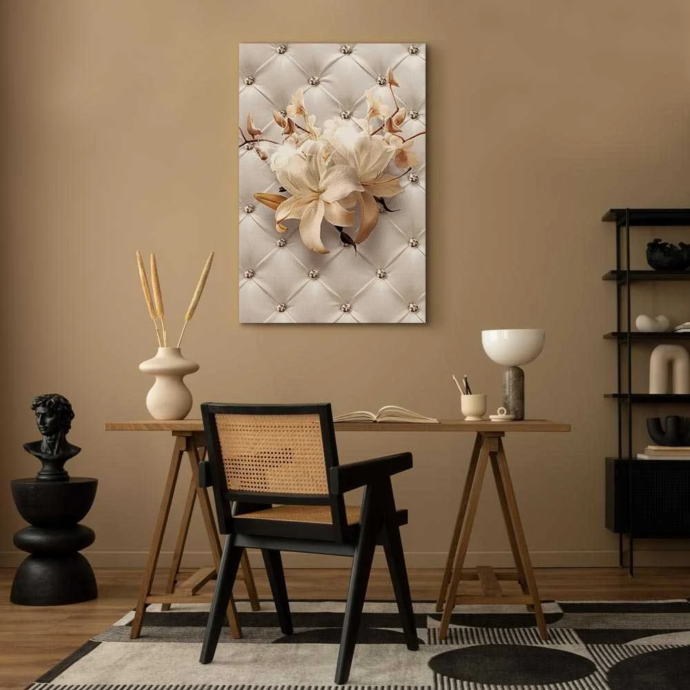 Artgeist Paveikslas - Diamond Lilies (1 Part) Vertical