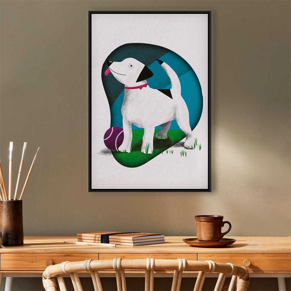 Artgeist Paveikslas - Dog and Ball (1 Part) Vertical