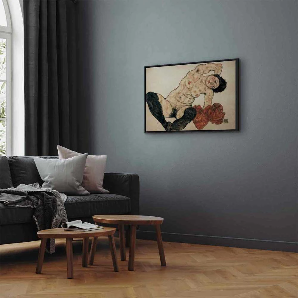 Artgeist Paveikslas - Egon Schiele – Liegender Akt mit gelbem Handtuch