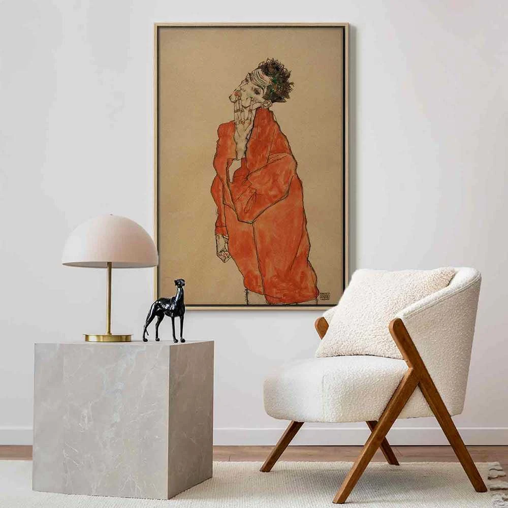 Artgeist Paveikslas - Egon Schiele – Self-Portrait (Man in Oranžinis Jacket)