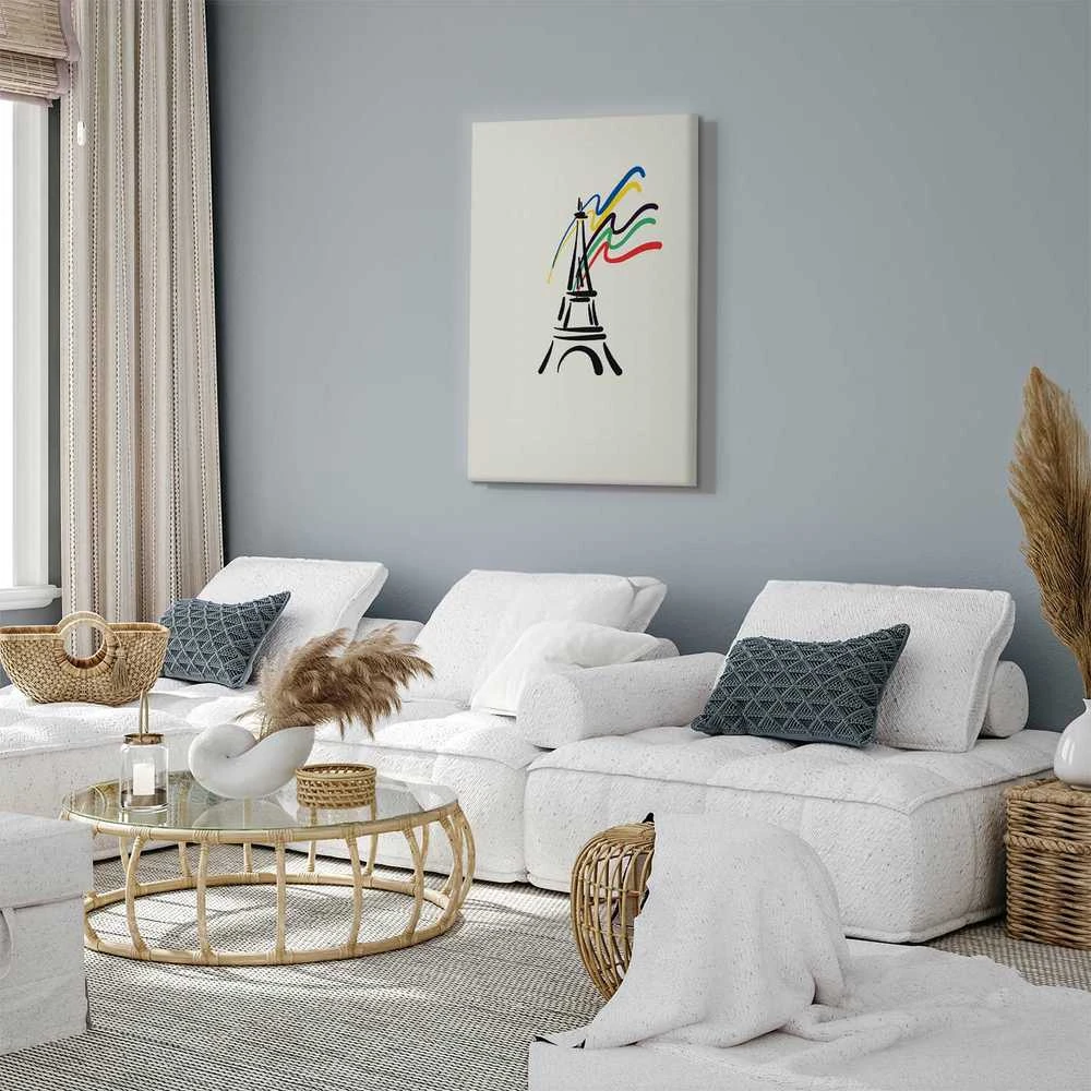 Artgeist Paveikslas - Eiffel Tower and Colorful Ribbons