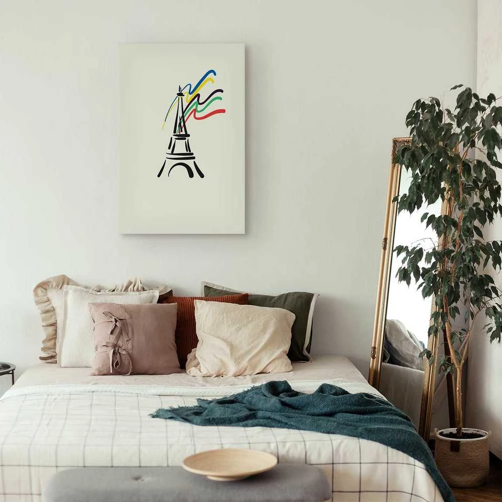 Artgeist Paveikslas - Eiffel Tower and Colorful Ribbons