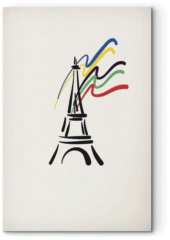 Artgeist Paveikslas - Eiffel Tower and Colorful Ribbons