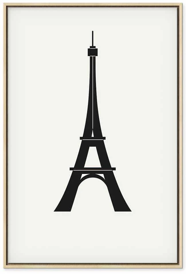 Artgeist Paveikslas - Eiffel Tower Simple Graphics in Juodas and Baltas