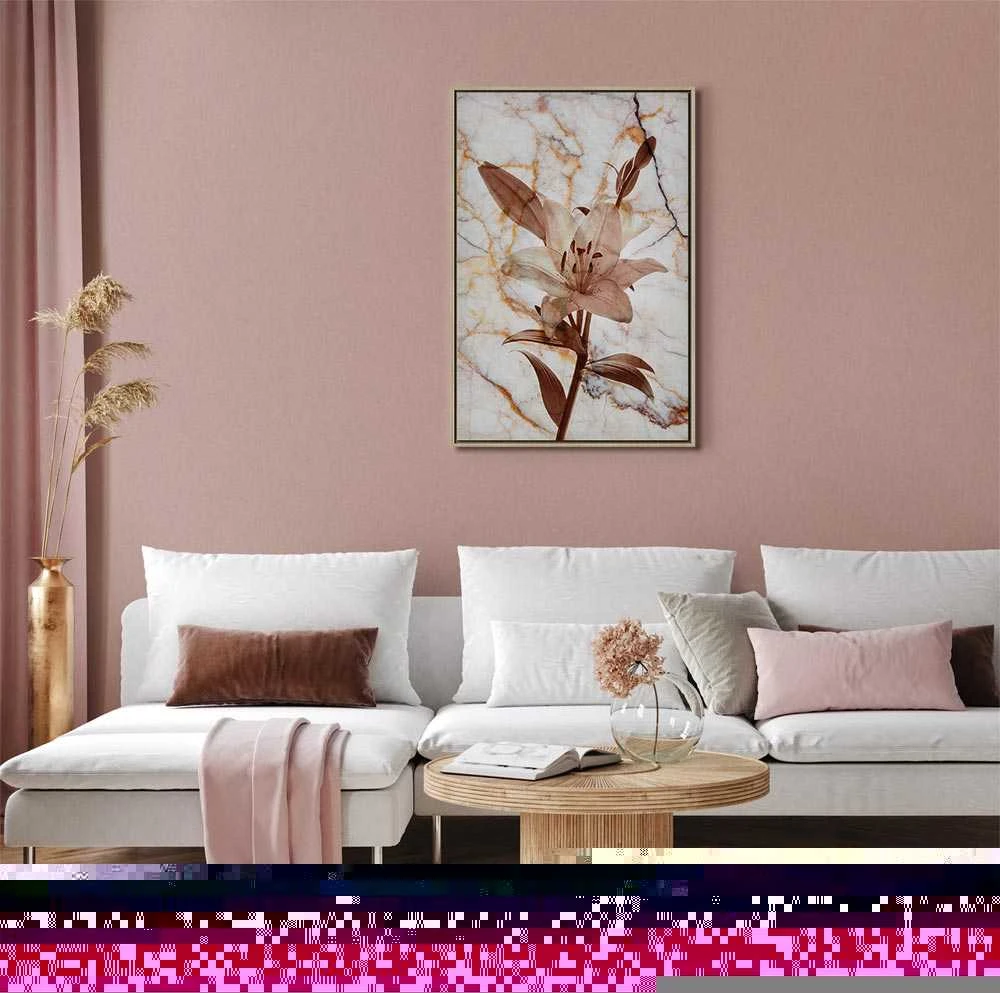 Artgeist Paveikslas - Elegance of a Flower (1-part) - Delicate Lily on Marble in Sepia