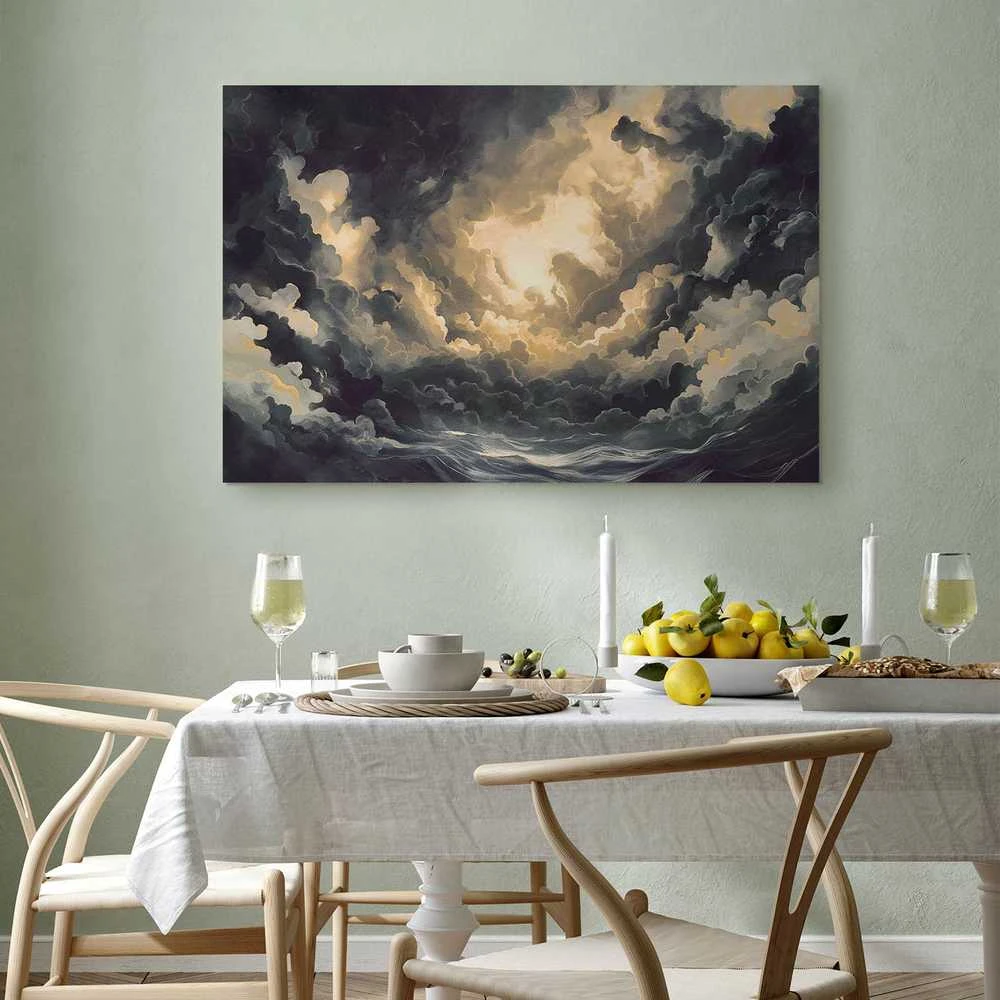 Artgeist Paveikslas - Epic Light Play: The Sun Battling for Dominance Over the Clouds