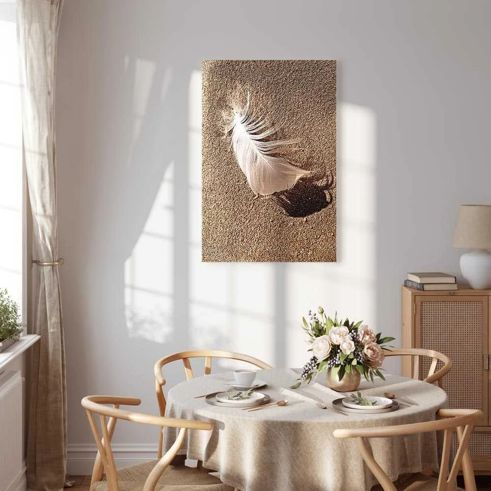 Artgeist Paveikslas - Feather on the Sand (1 Part) Vertical