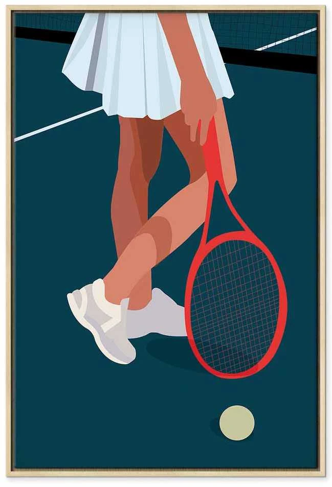 Artgeist Paveikslas - Female Tennis Player With a Raudona Racket on the Court - Graphics