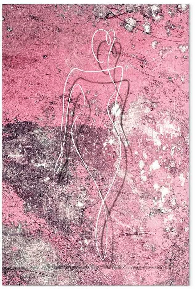 Artgeist Paveikslas - Figure on Rožinė Background (1-part) - Female Silhouette in Marble