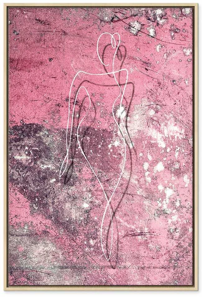 Artgeist Paveikslas - Figure on Rožinė Background (1-part) - Female Silhouette in Marble
