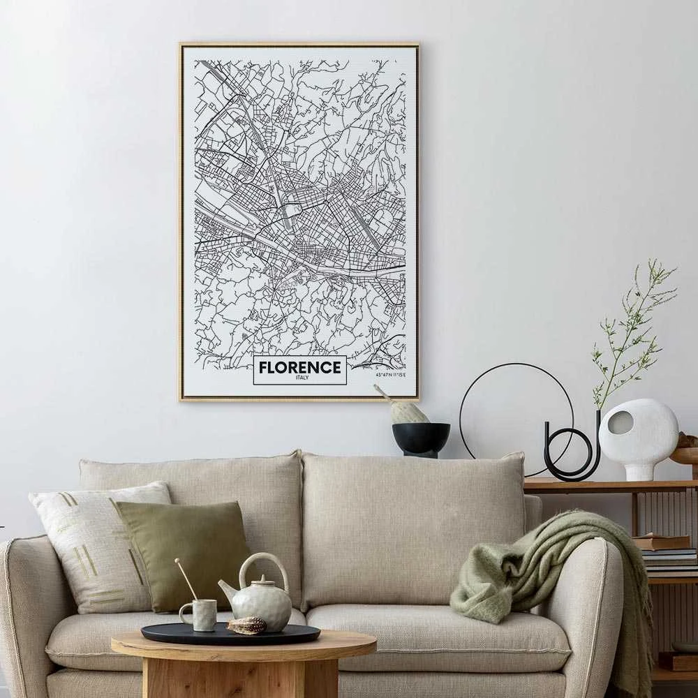 Artgeist Paveikslas - Florence Map (1 Part) Vertical