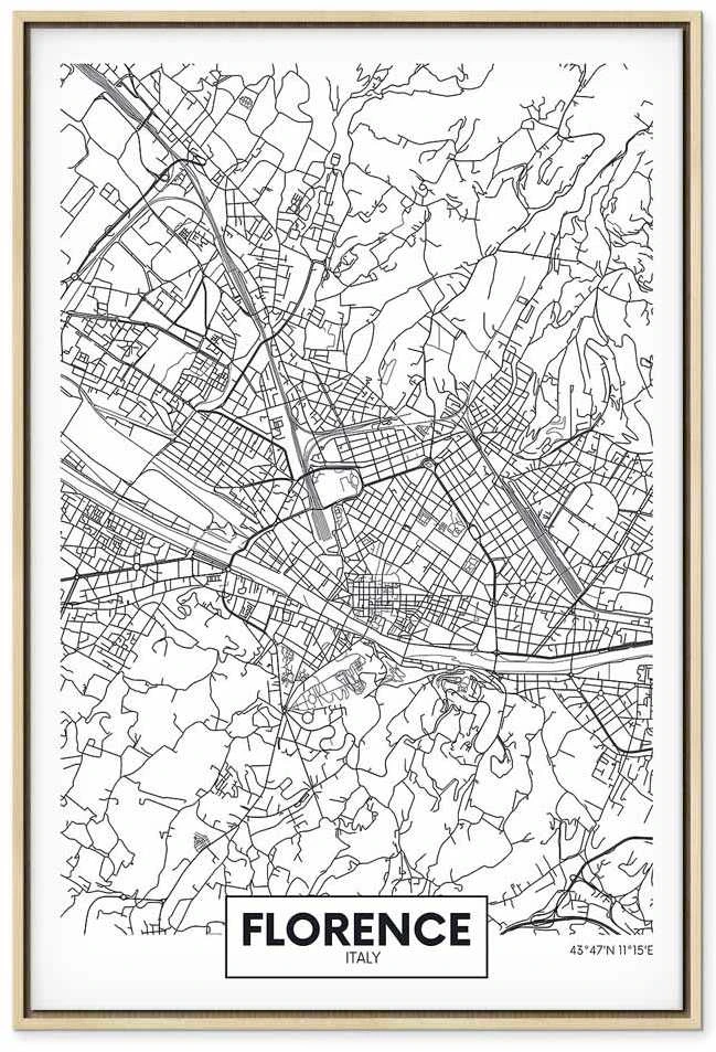 Artgeist Paveikslas - Florence Map (1 Part) Vertical