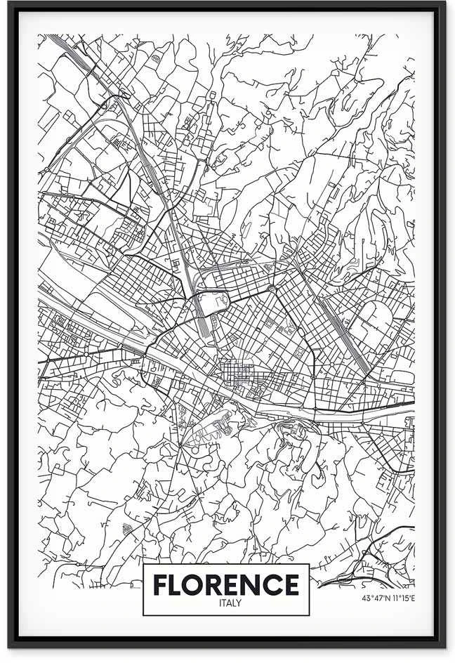 Artgeist Paveikslas - Florence Map (1 Part) Vertical