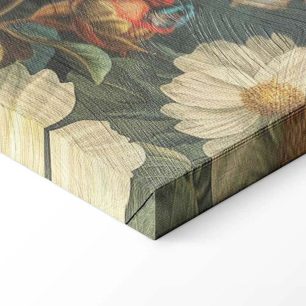 Artgeist Paveikslas - Flowers, birds and butterflies – vintage-style illustration