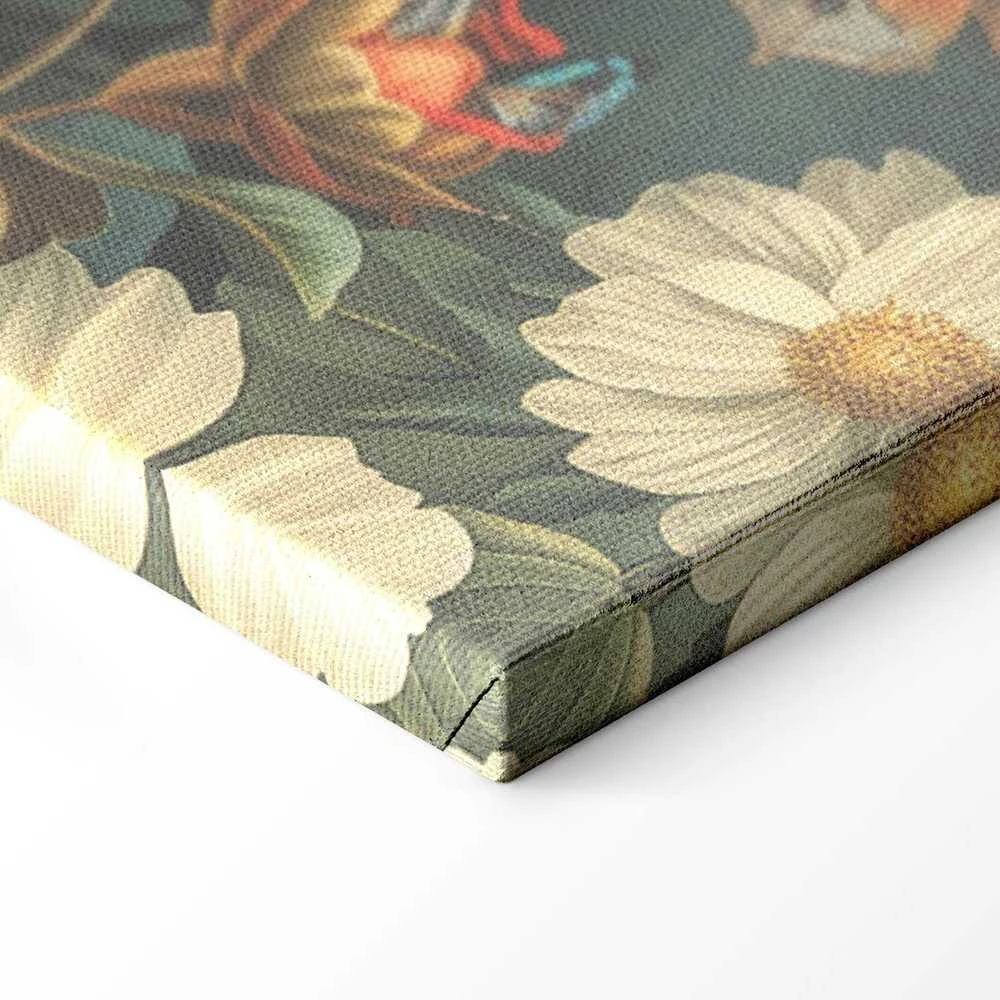 Artgeist Paveikslas - Flowers, birds and butterflies – vintage-style illustration