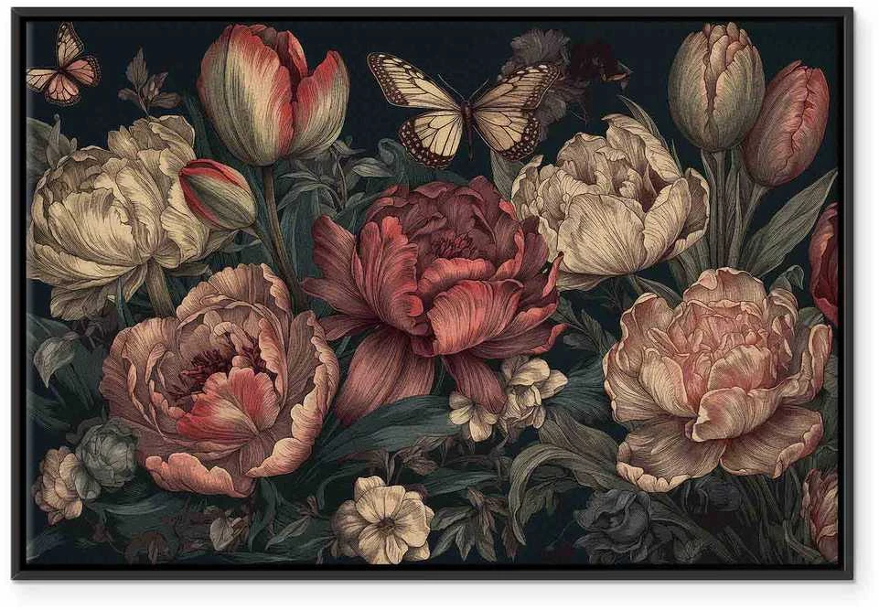 Artgeist Paveikslas - Flowers on a turquoise background