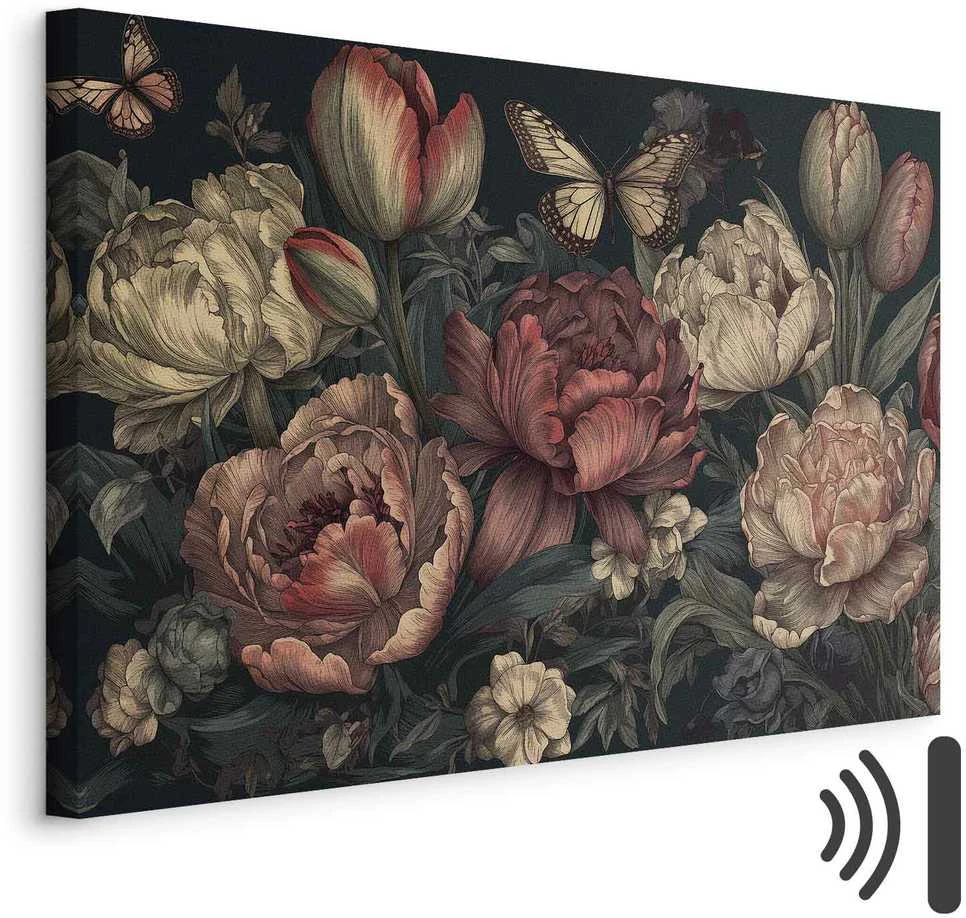 Artgeist Paveikslas - Flowers on a turquoise background