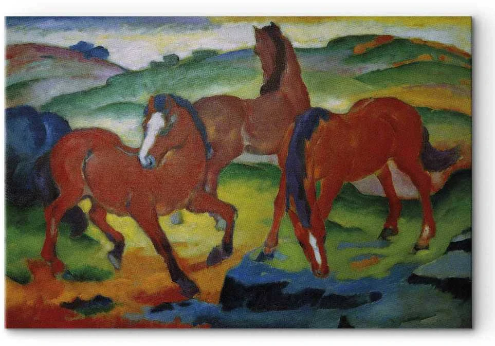 Artgeist Paveikslas - Franz Marc – The Raudona Horses (Grazing Horses IV)