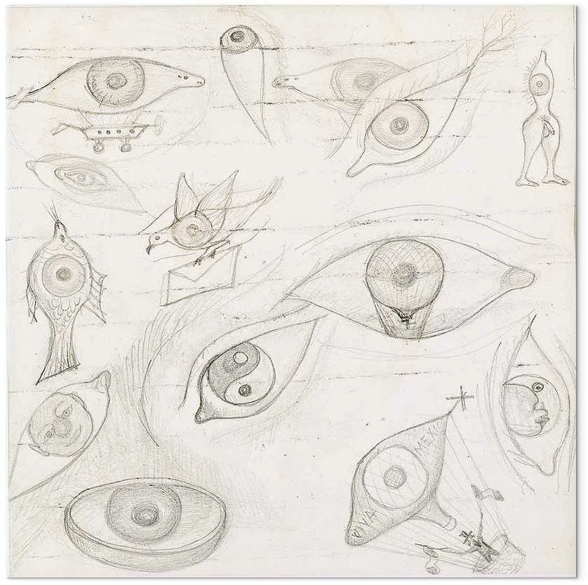 Artgeist Paveikslas - Frida Kahlo – Drawing of Eyes