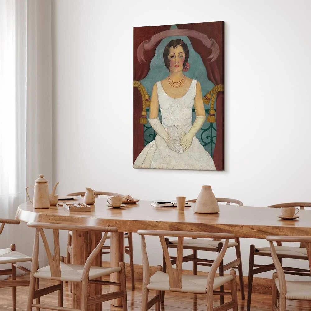 Artgeist Paveikslas - Frida Kahlo – Portrait of a Lady in Baltas