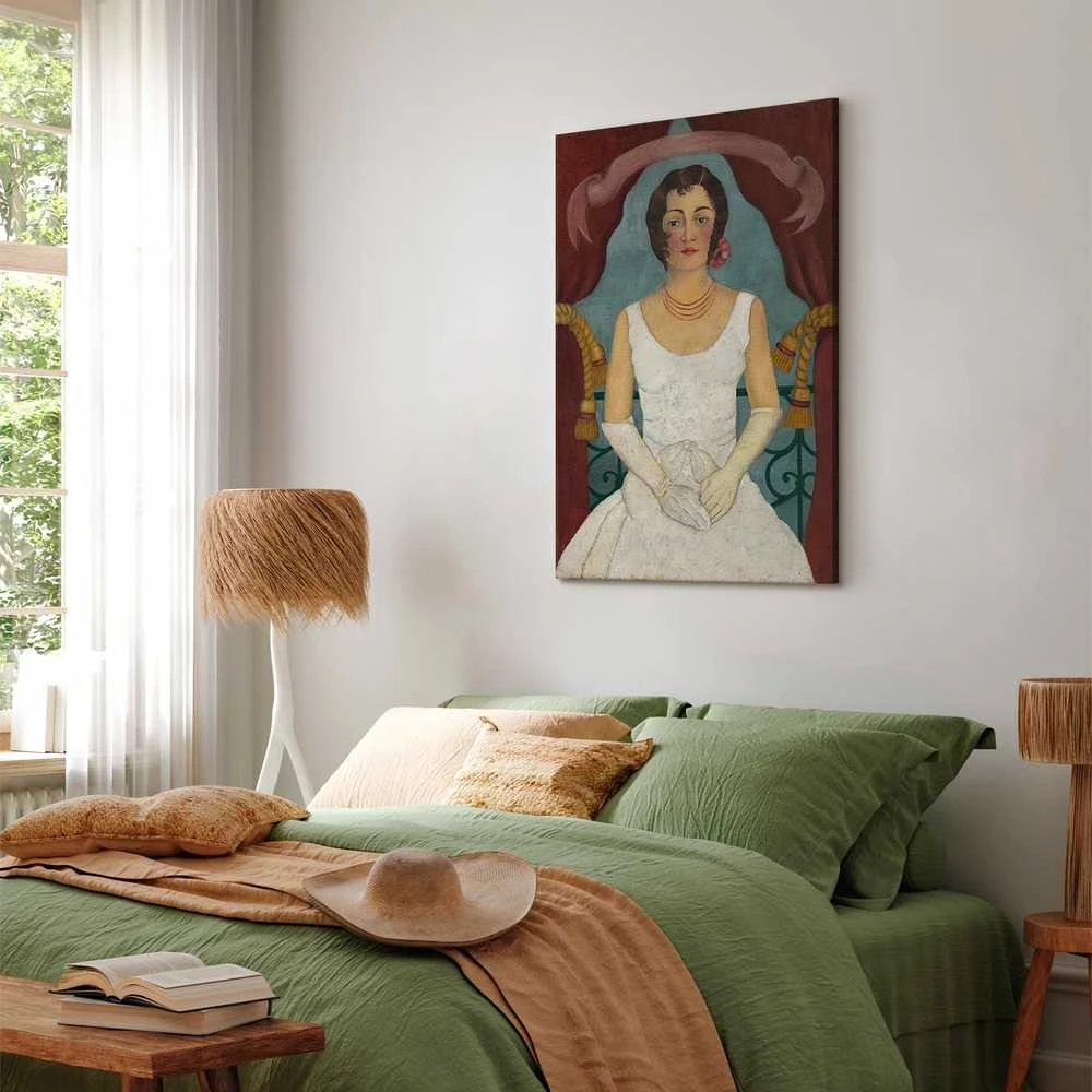 Artgeist Paveikslas - Frida Kahlo – Portrait of a Lady in Baltas