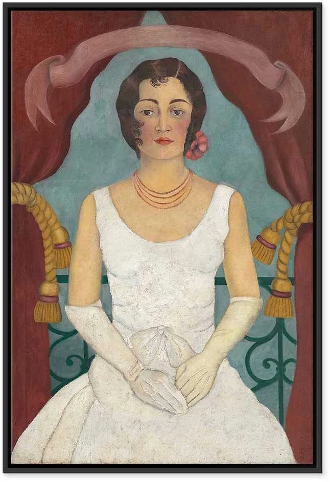 Artgeist Paveikslas - Frida Kahlo – Portrait of a Lady in Baltas