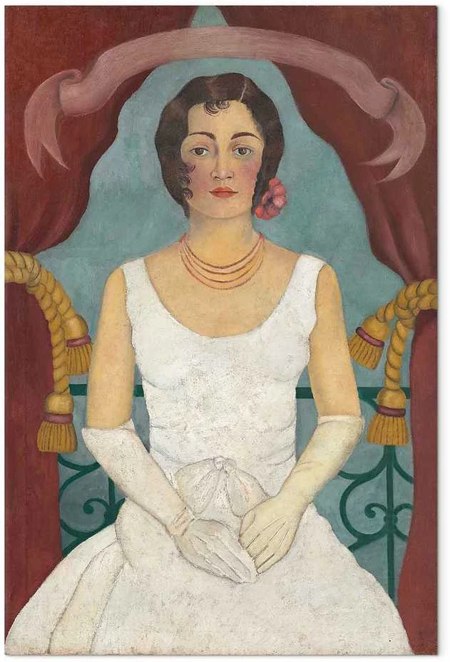 Artgeist Paveikslas - Frida Kahlo – Portrait of a Lady in Baltas