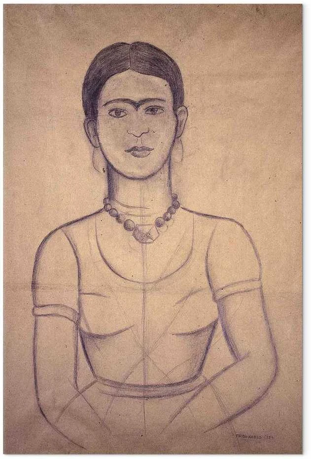 Artgeist Paveikslas - Frida Kahlo – Self-Portrait, 1929 (charcoal drawing)