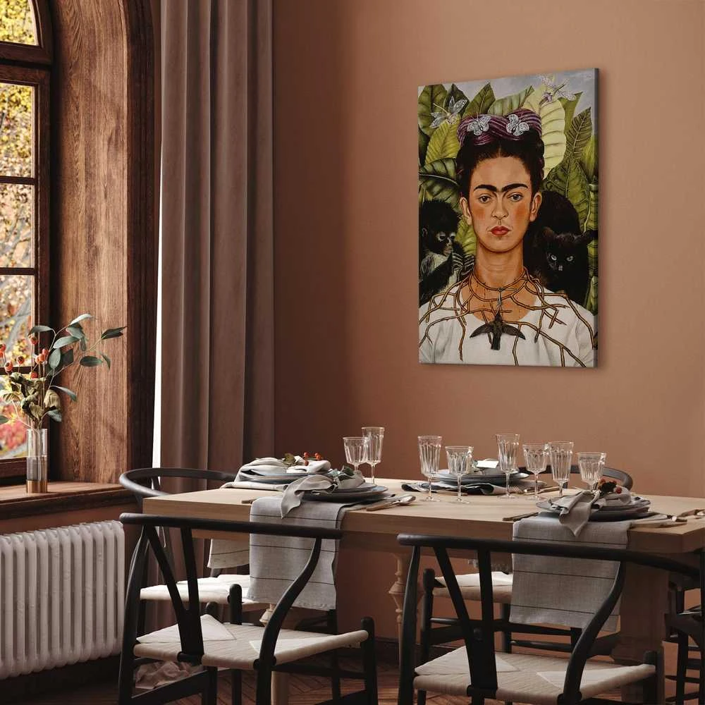 Artgeist Paveikslas - Frida Kahlo – Self-Portrait with Thorn Necklace and Hummingbird