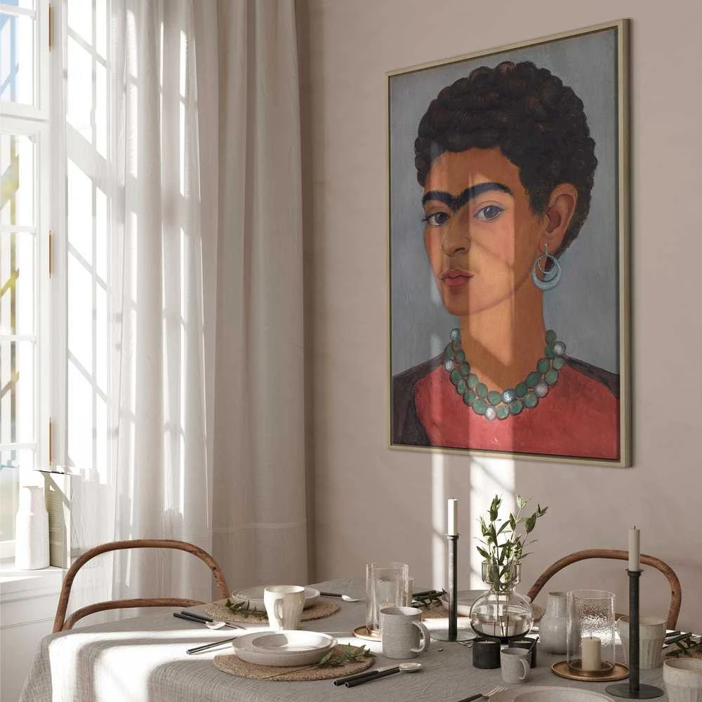 Artgeist Paveikslas - Frida Kahlo – Self-Portrait with Skirtas garbanotiems plaukams Hair