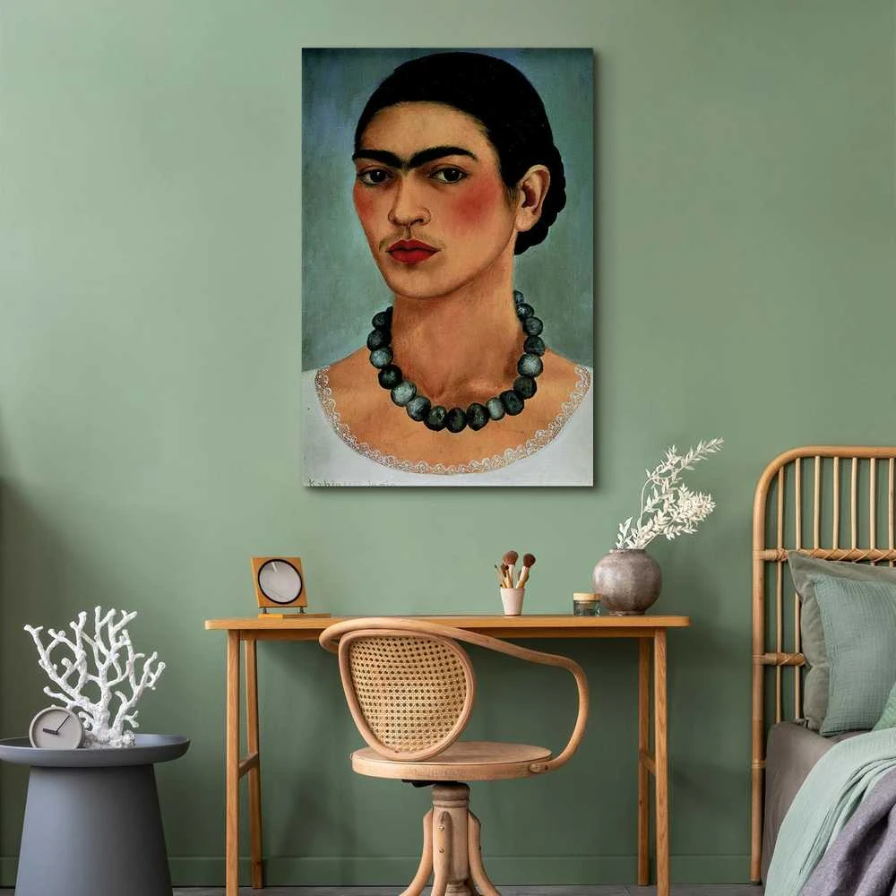 Artgeist Paveikslas - Frida Kahlo – Self-Portrait with Beaded Necklace