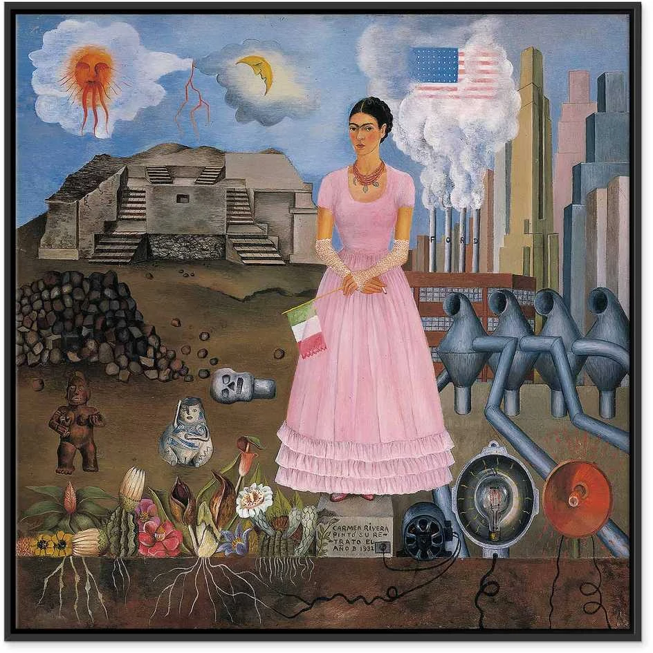Artgeist Paveikslas - Frida Kahlo – Self-Portrait on the Borderline Between Mexico and the United States
