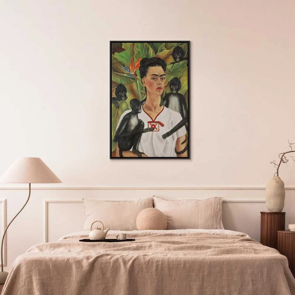 Artgeist Paveikslas - Frida Kahlo – Self-Portrait with Monkeys