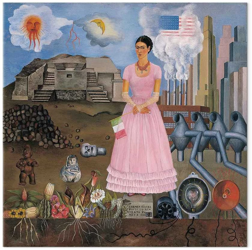 Artgeist Paveikslas - Frida Kahlo – Self-Portrait on the Borderline Between Mexico and the United States