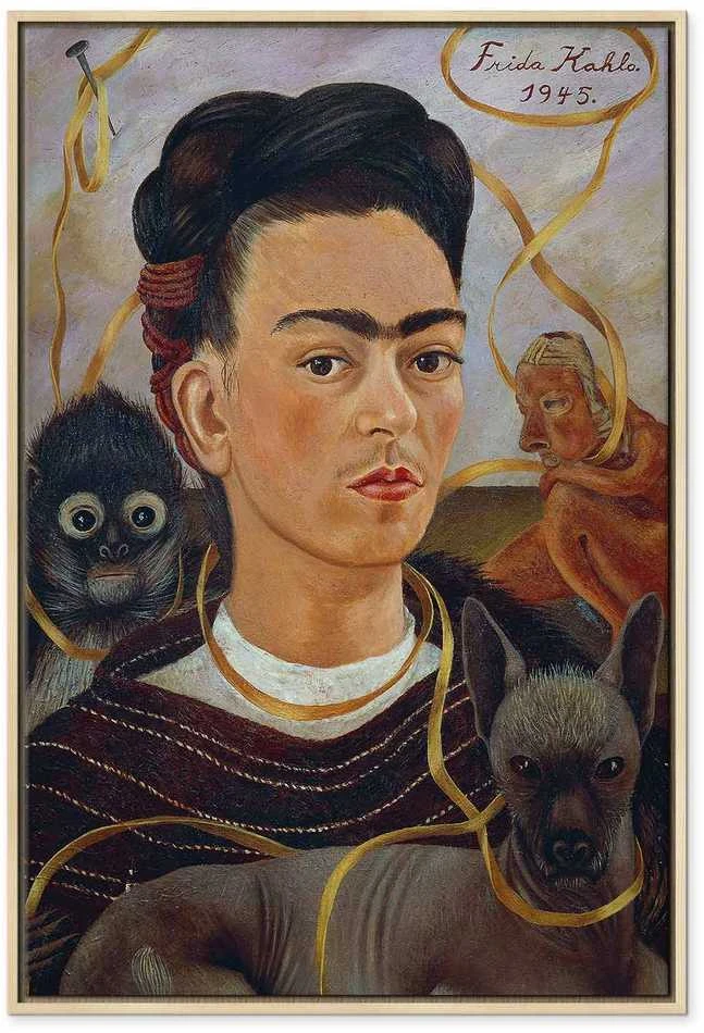 Artgeist Paveikslas - Frida Kahlo – Self-Portrait with Changuito