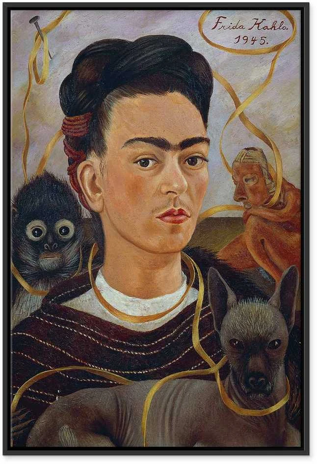 Artgeist Paveikslas - Frida Kahlo – Self-Portrait with Changuito